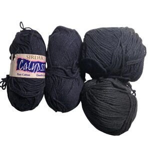 💜 2/$20 💜 Black and Navy Cotton yarn bundle #1904